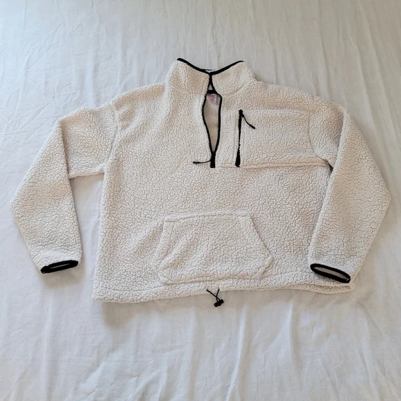 DONATED No Boundaries White Fleece Quarter Zip Shirt - Picture 1 of 8
